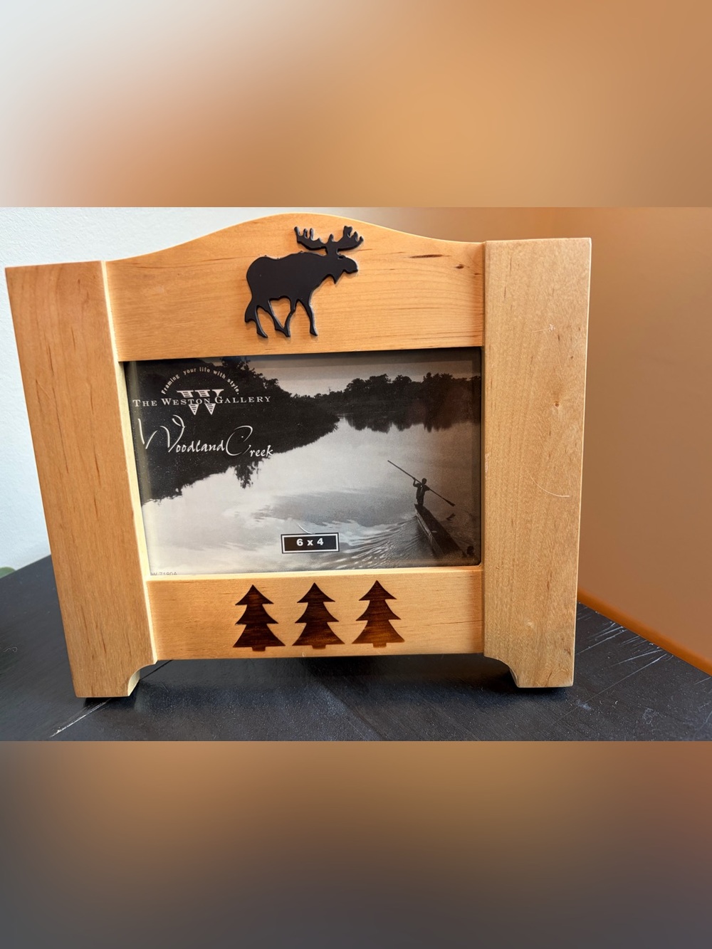 The Weston Gallery "Woodland Creek" Rustic Moose Picture Frame – 6x4